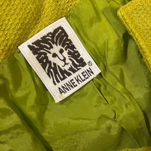 Vintage chartreuse Anne Klein mod mini dress - Picture 11 of 11